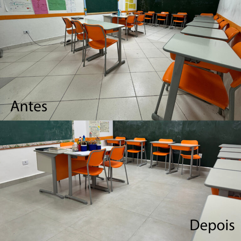 antes e depois piso 1