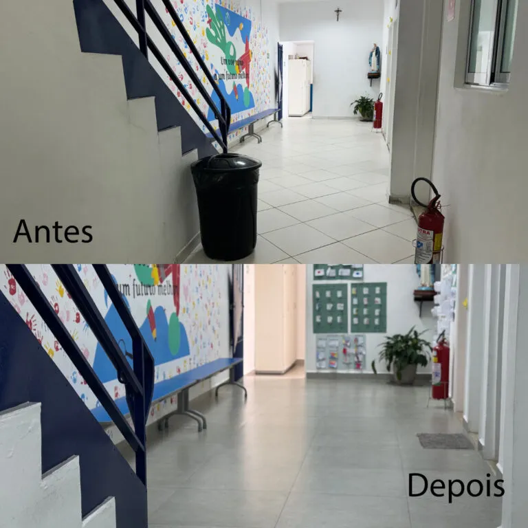antes e depois piso 3